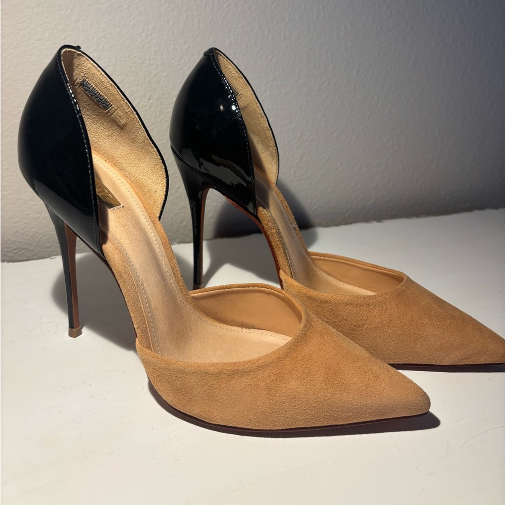 SCHUTZ Black and Tan Heels